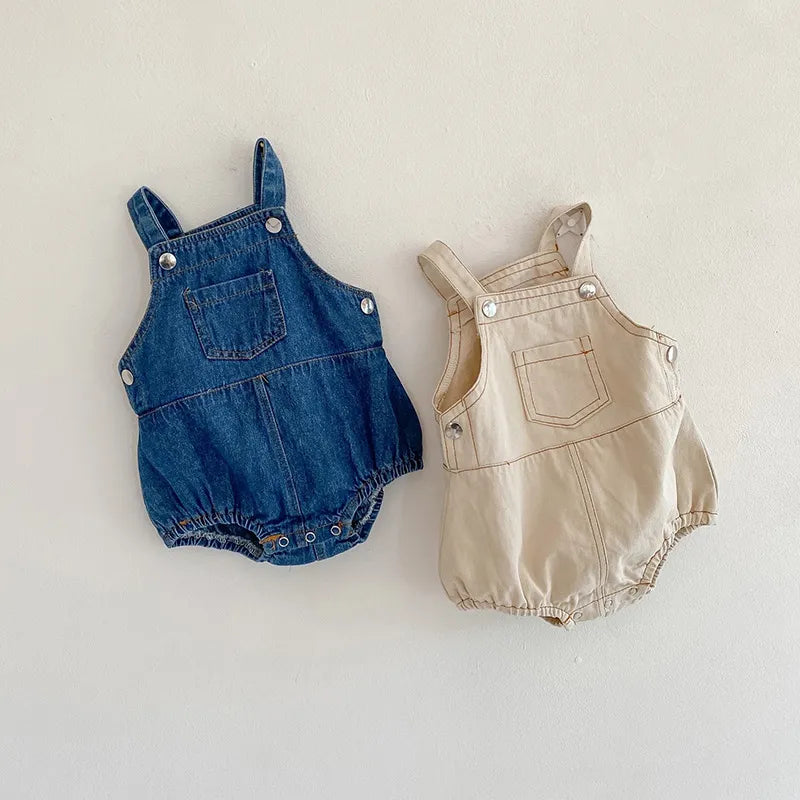 MILANCEL Baby Clothing Toddler Denim Bodysuits Sleeveless Girls Jumpsuit Infant Outfit