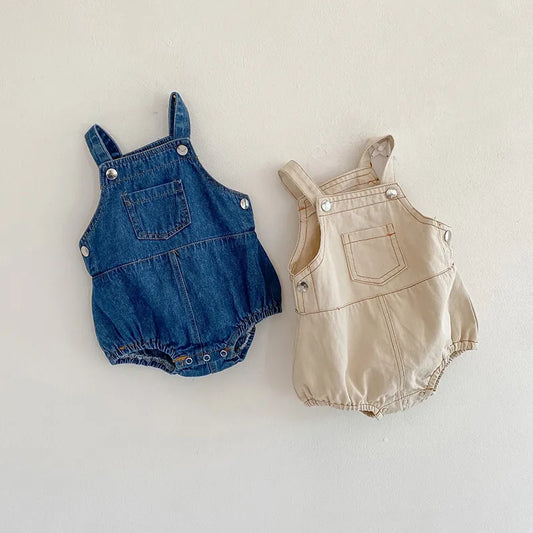 MILANCEL Baby Clothing Toddler Denim Bodysuits Sleeveless Girls Jumpsuit Infant Outfit