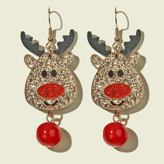 Fashion Cartoon Elk Tree Snowman Christmas Earrings Cute Acrylic Glitter Colorful Gifts Santa Claus Dangle Drop Earrings Jewelry