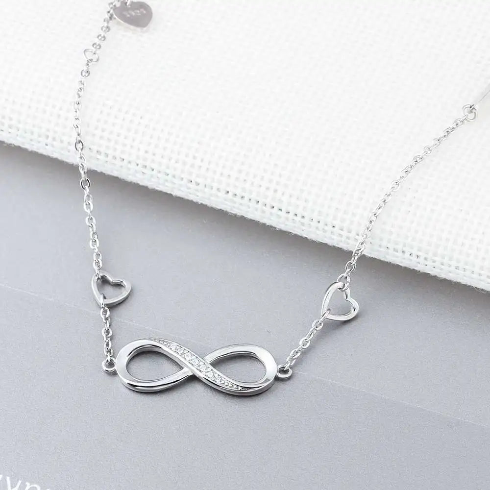 925 Sterling Silver Infinity Bracelets for Women Adjustable Friendship Bracelets & Bangles Wedding Gift Ideas(JewelOra BA102057)