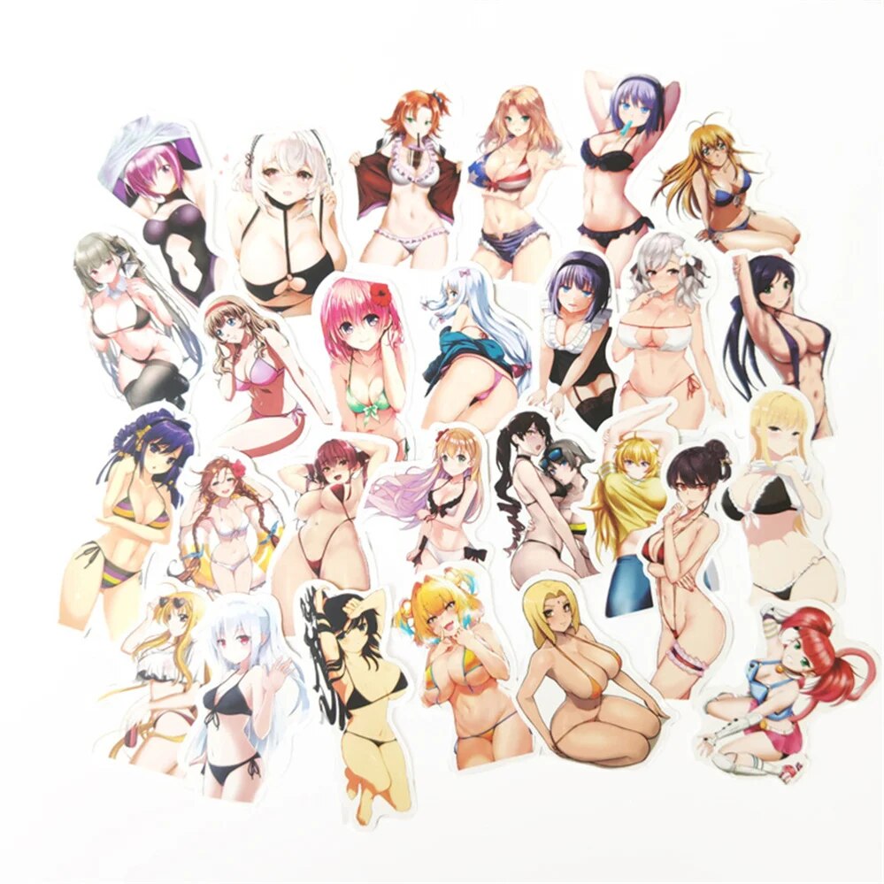 100/10/50 Japanese Cartoon Sexy Beauty Car Graffiti Matte Film Sexy Beauty Diary Waterproof Sticker Toy Wholesale