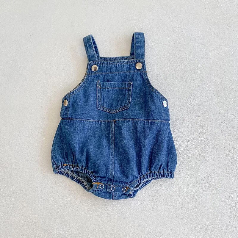 MILANCEL Baby Clothing Toddler Denim Bodysuits Sleeveless Girls Jumpsuit Infant Outfit