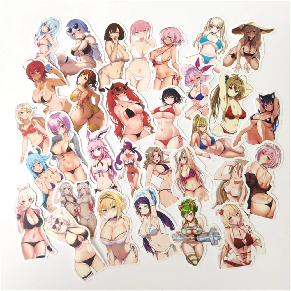 100/10/50 Japanese Cartoon Sexy Beauty Car Graffiti Matte Film Sexy Beauty Diary Waterproof Sticker Toy Wholesale