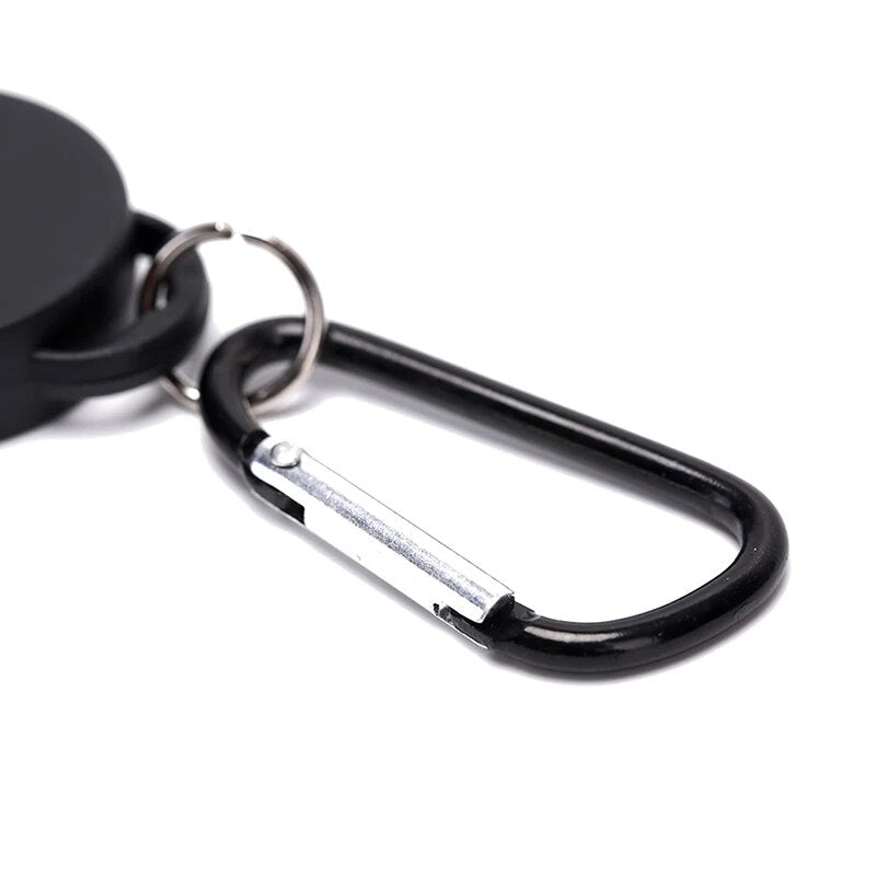 Sporty Anti Lost Yoyo Ski Pass ID Card Anti-theft Easy-to-pull Buckle  Retractable Black Key Ring Rope Elastic Keychain - AliExpress
