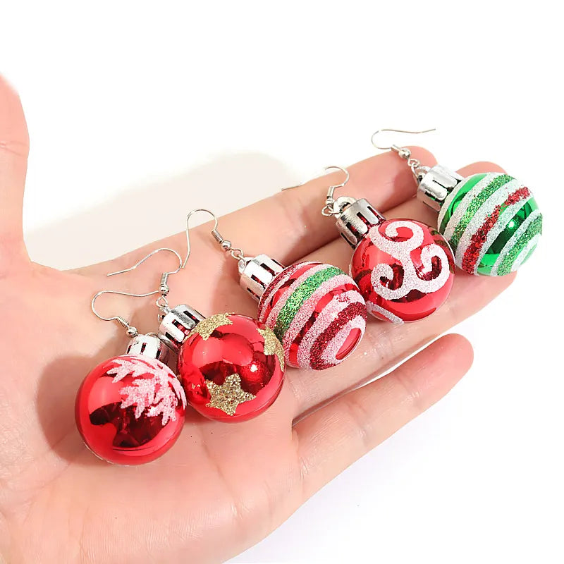 Creative Christmas Bulb Drop Earring Christmas Ball Earrings For Women Christmas Gift Colorful Ball Dangle Earring For Women