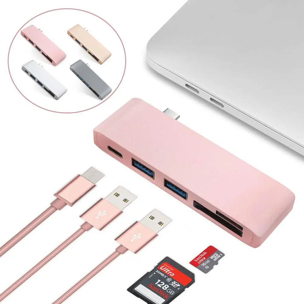 USB C Hub To TF SD Reader Slot Hub 3.0 PD Thunderbolt 3 USB C Hub Adapter for MacBook New Pro Air 12 13 15 16 2020 2021 A2141