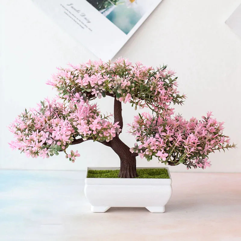 Artificial Plants Bonsai Small Tree Pot Potted Ornaments For Home Room Table Decoration Hotel Garden Decor Fake Plant Flowers