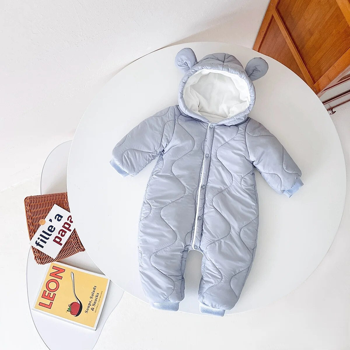 Sanlutoz Long Sleeve Baby Rompers Fashion Thicken Warm Winter Todder Clothing Cute Animal Hooded