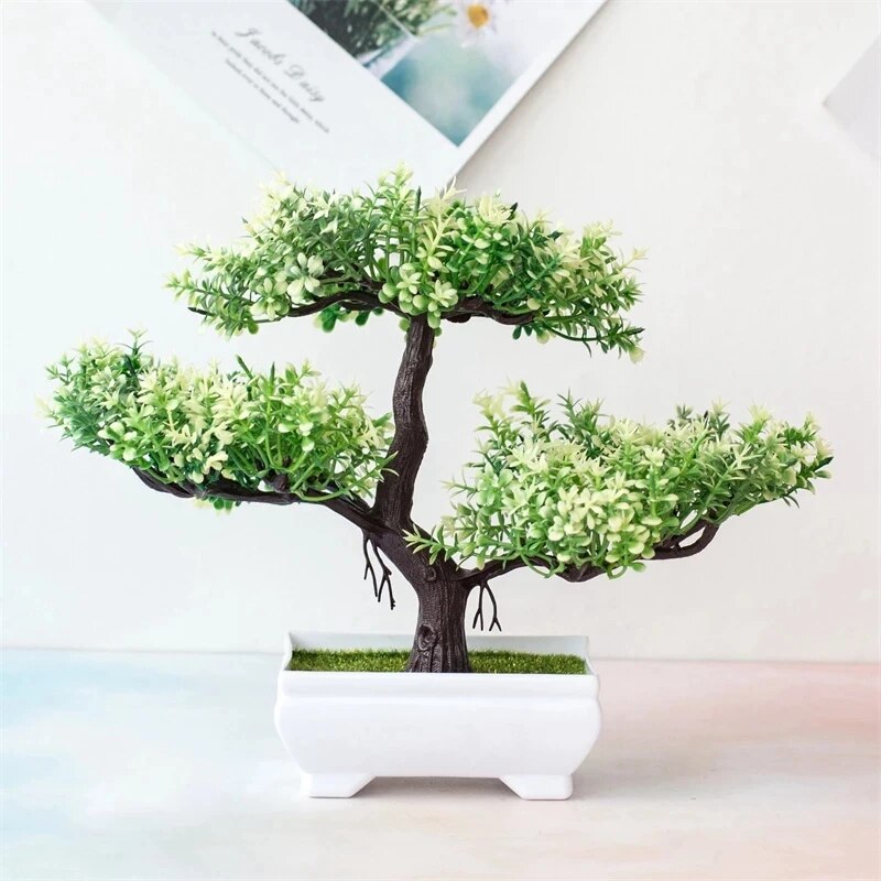 Artificial Plants Bonsai Small Tree Pot Potted Ornaments For Home Room Table Decoration Hotel Garden Decor Fake Plant Flowers