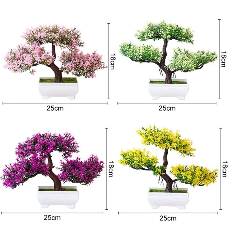 Artificial Plants Bonsai Small Tree Pot Potted Ornaments For Home Room Table Decoration Hotel Garden Decor Fake Plant Flowers